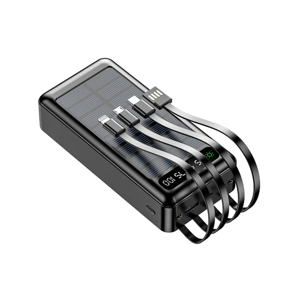 10000mAh Solar Powerbank with 4 built in Cables