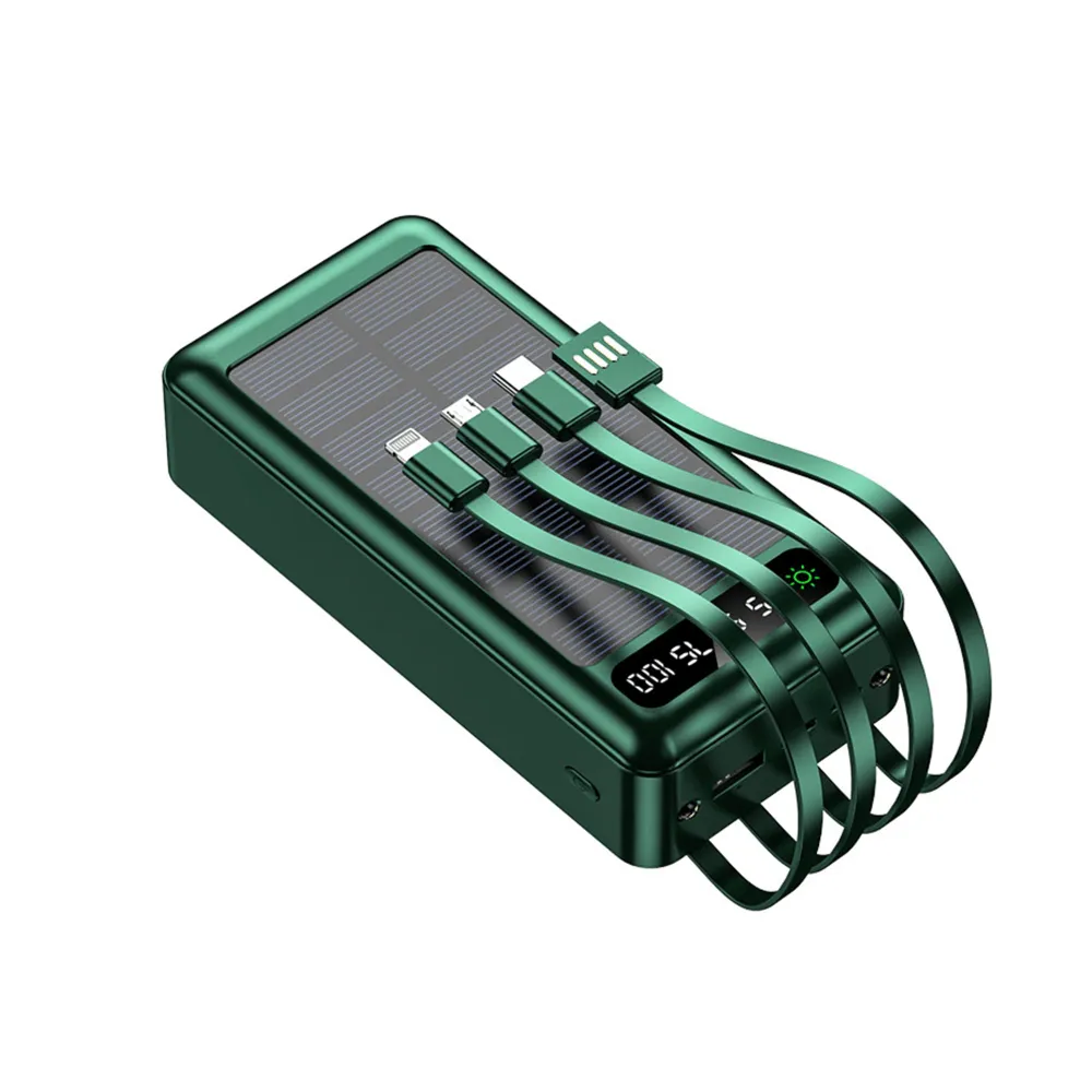10000mAh Solar Powerbank with 4 built in Cables