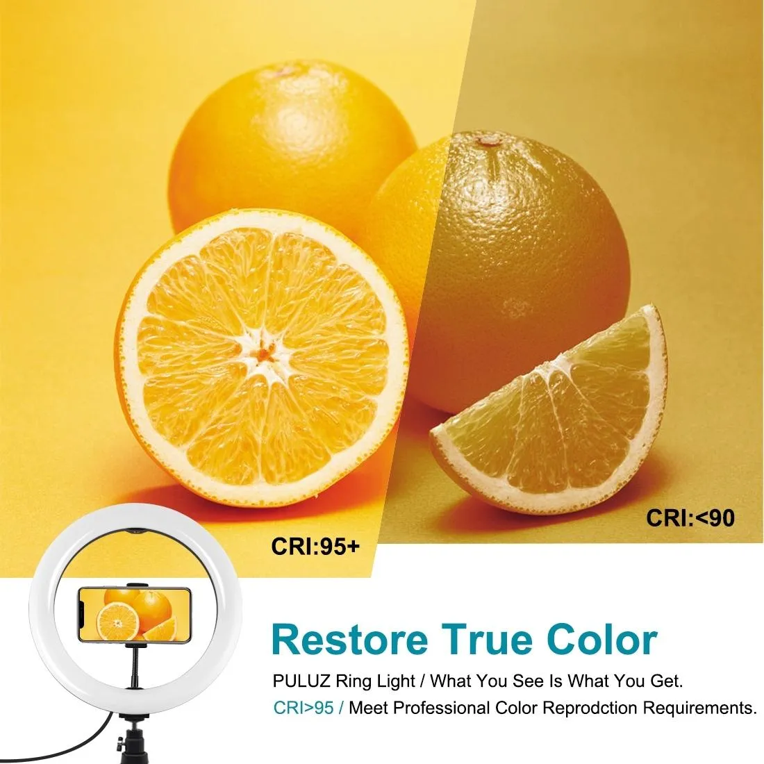 10.2 Selfie Beauty Light with Tripod Mount and Usb 3 Modes Dimmable Led Ring for Vlogging and Photography Cold Shoe Ball Head and Phone Clamp