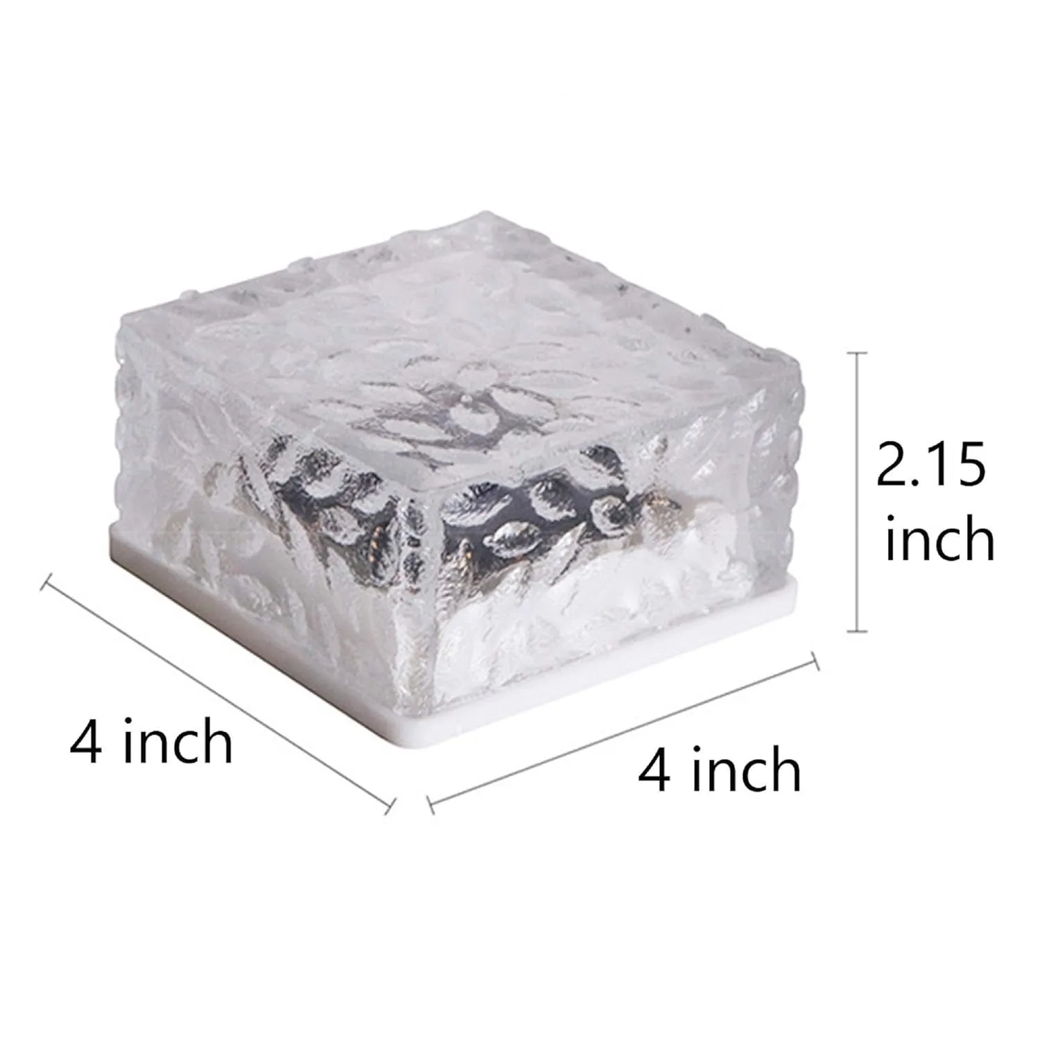 8557Solar Ice Cube Shaped Garden Light, Ice Cube Shaped Garden Warm Light Outdoor Solar Garden Decorative Lights for Walkway Pathway Backyard Christmas Decoration Parties
