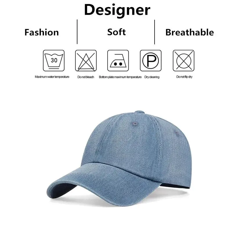 Adjustable Denim Washed Baseball Cap / Hat For Outdoor Wear