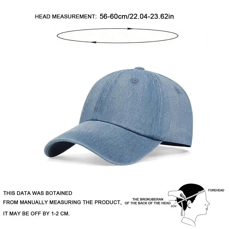 Adjustable Denim Washed Baseball Cap / Hat For Outdoor Wear