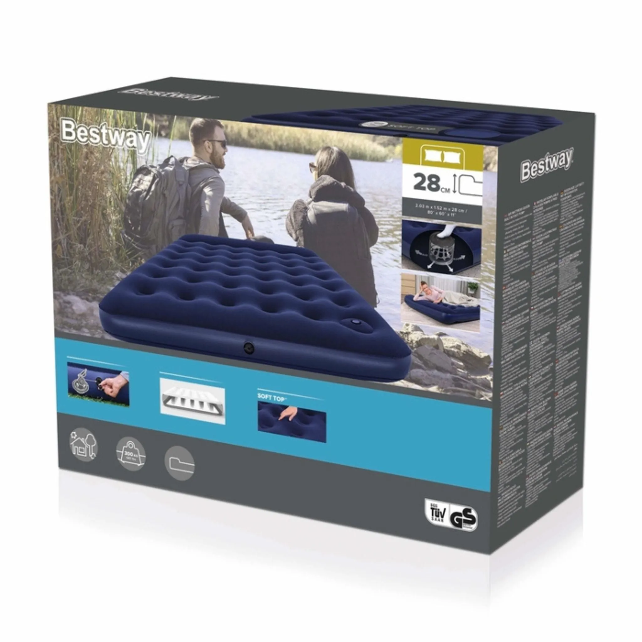 AIR MATTRESS QUEEN BUILT-IN FOOT PUMP (1.01MX97CM)