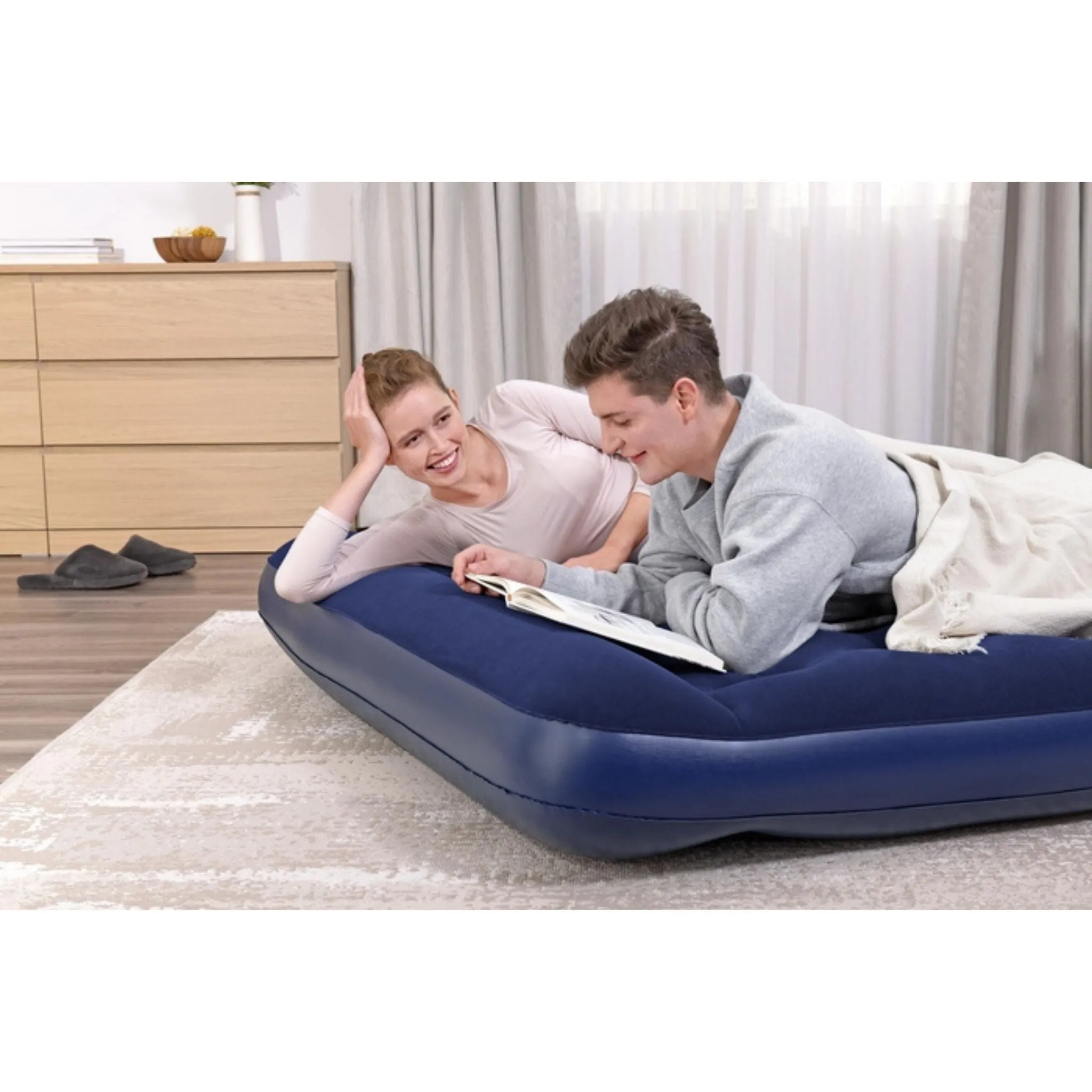 AIR MATTRESS QUEEN BUILT-IN FOOT PUMP (1.01MX97CM)