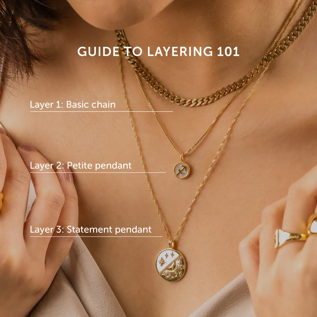 Beaded Chain Gold Necklace