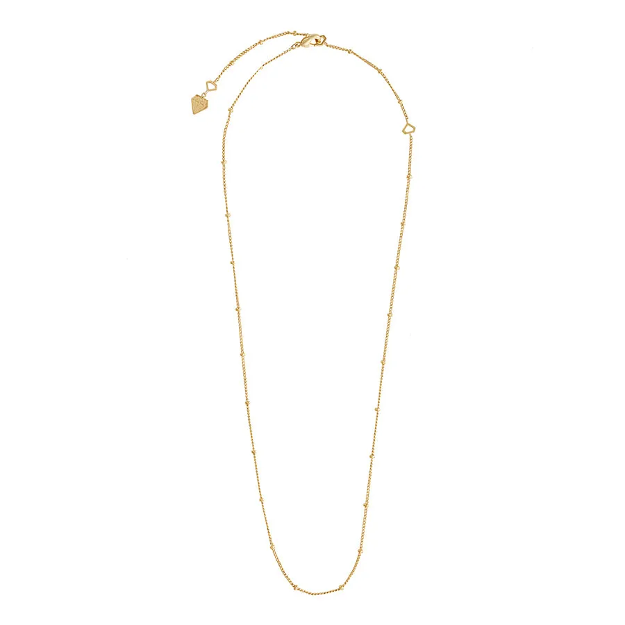 Beaded Chain Gold Necklace