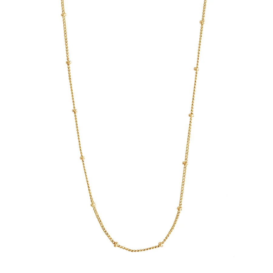 Beaded Chain Gold Necklace