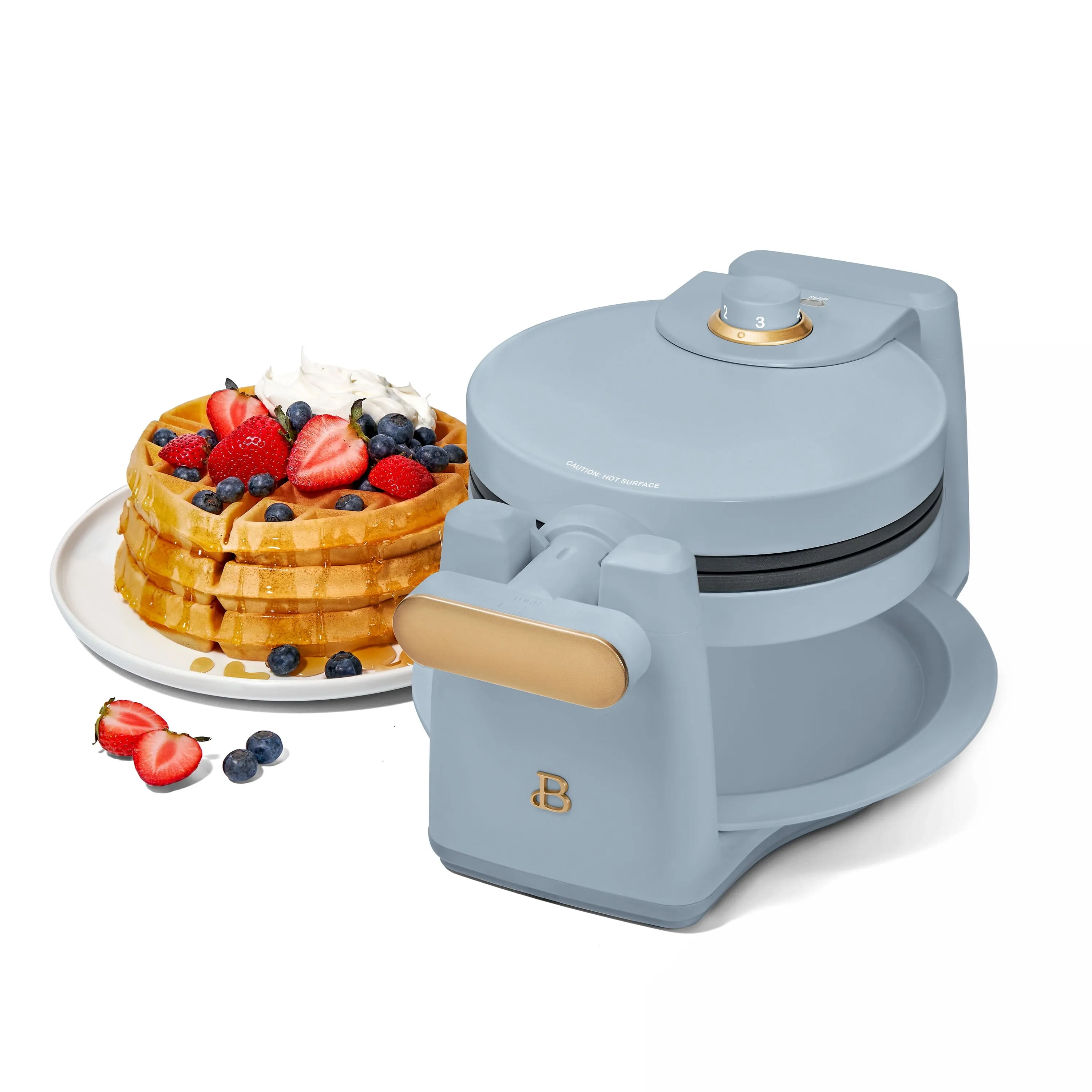 Beautiful Rotating Belgian Waffle Maker, Cornflower Blue by Drew Barrymore