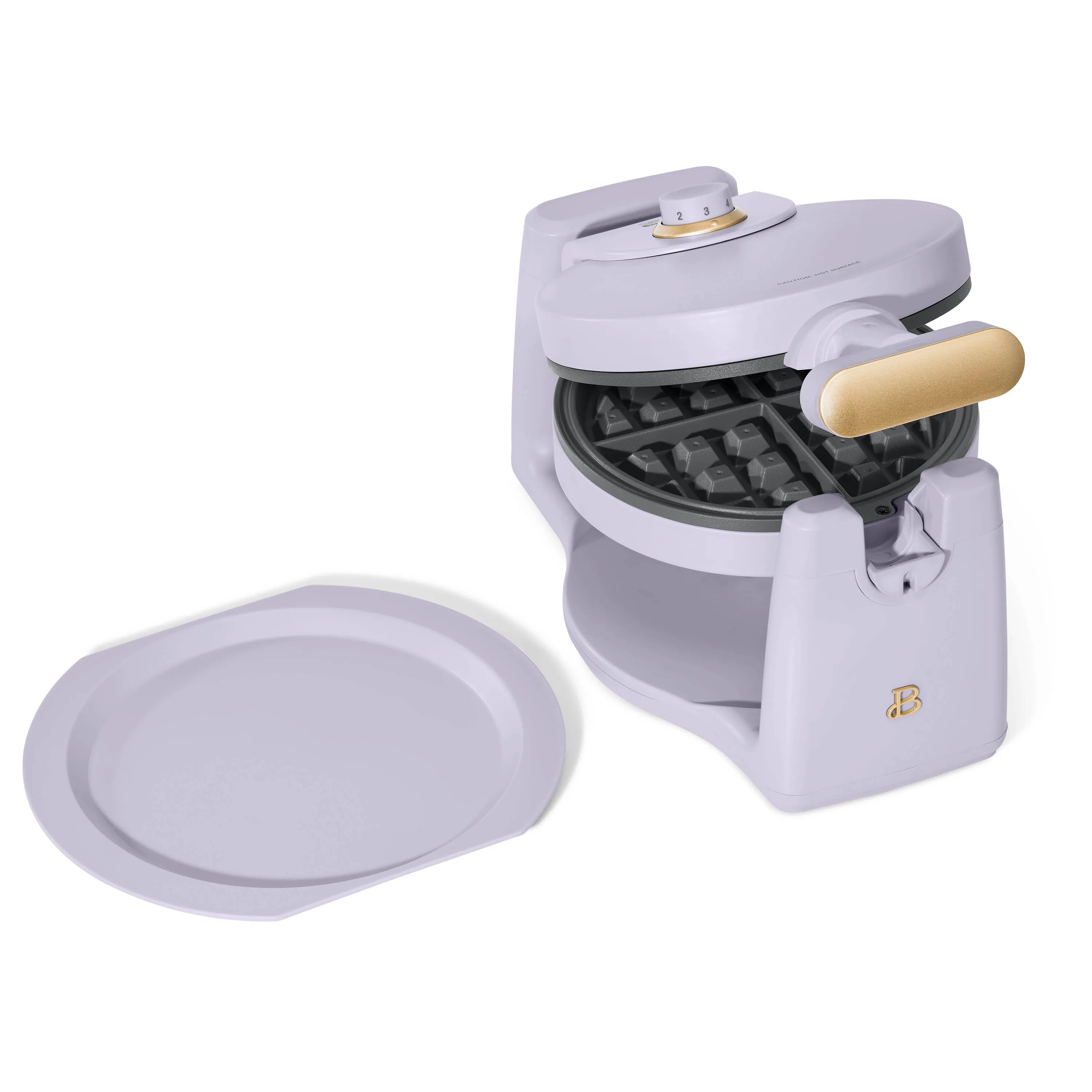 Beautiful Rotating Belgian Waffle Maker, Lavender by Drew Barrymore