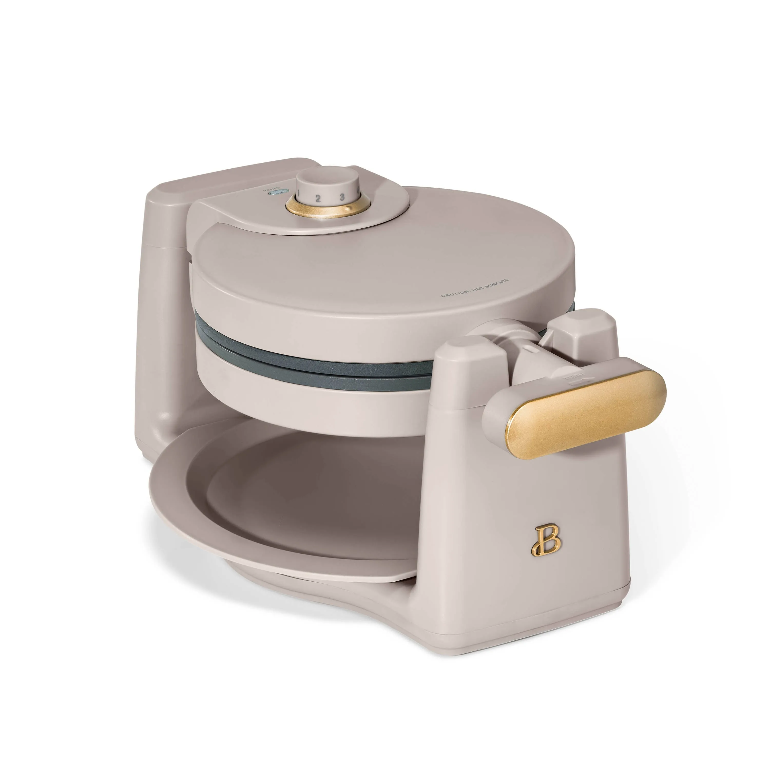 Beautiful Rotating Belgian Waffle Maker, Porcini Taupe by Drew Barrymore