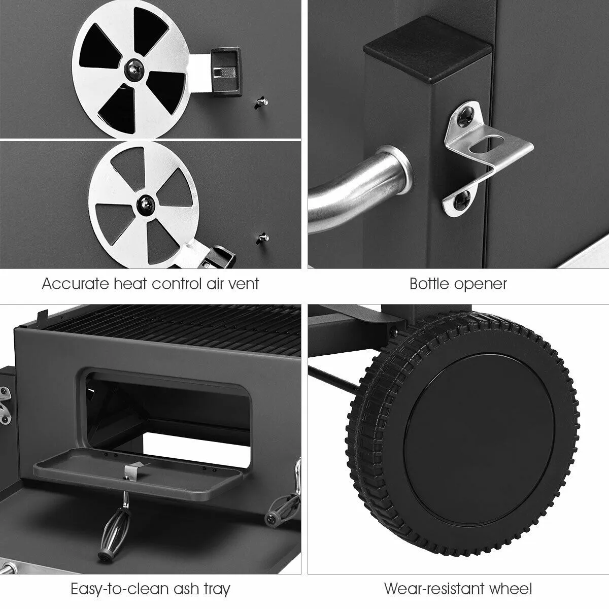 Charcoal Barbecue  Grill Outdoor W/Wheels Portable