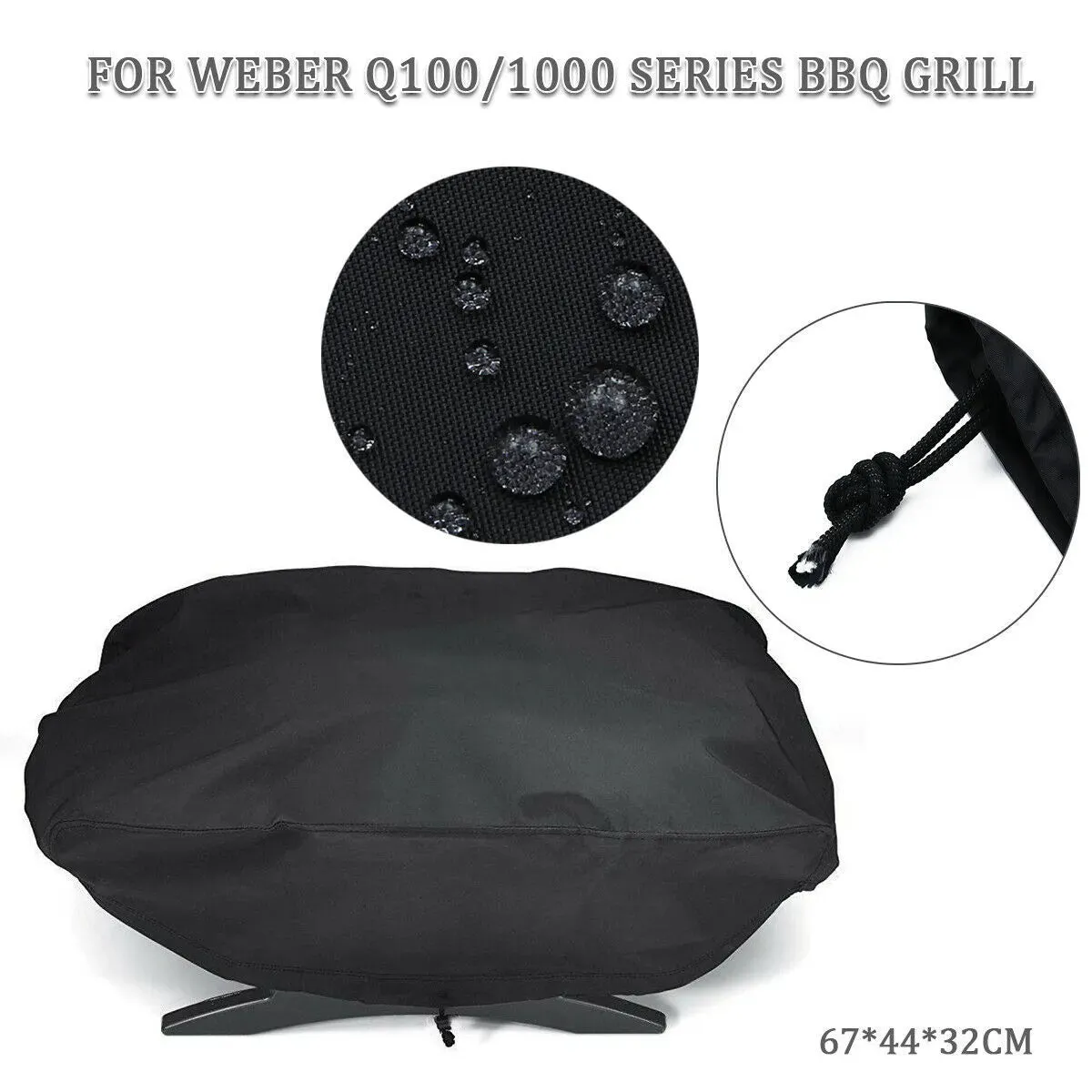 Dustproof Bbq Grill Protector 210d Coating Rainproof Sun Protection for Weber 7110 Q100 1000 Series Bbq Grill Cover