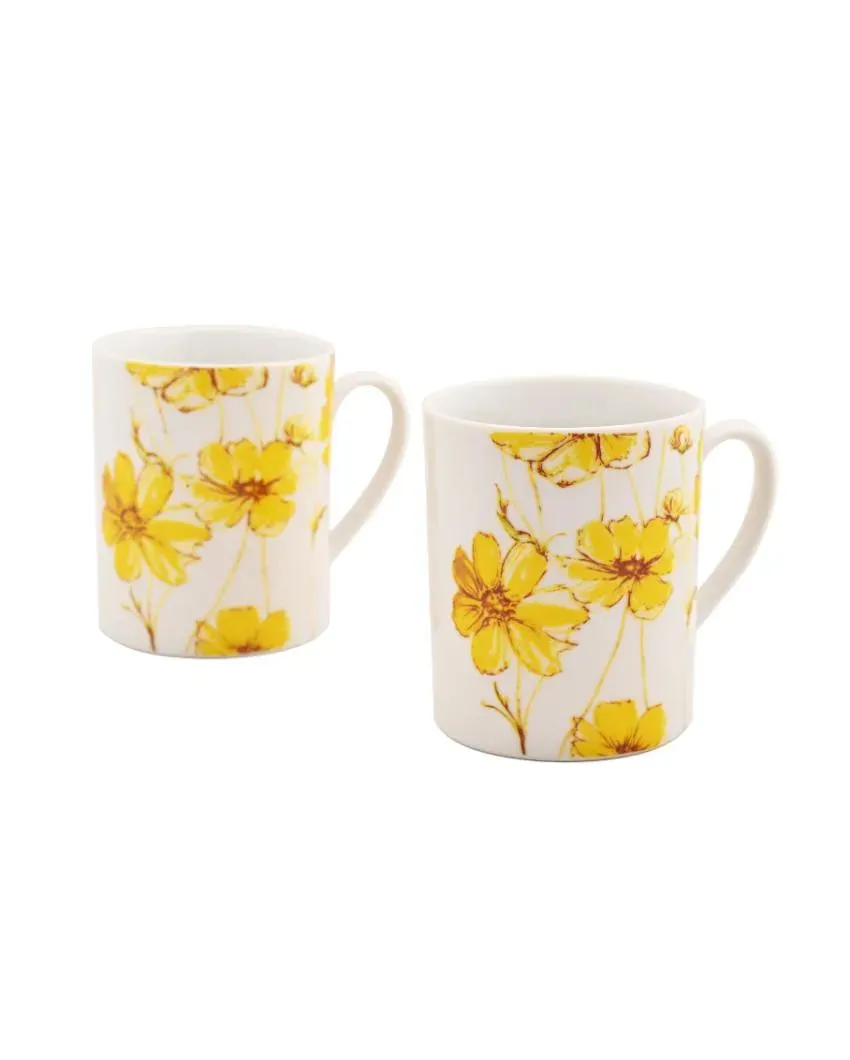 Garden Glory Porcelain Coffee Mugs | Set of 2