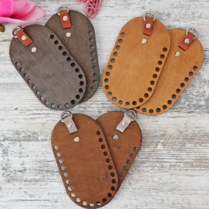 Handmade Wooden Sides for Bag, 16 colors, 18x10 cm