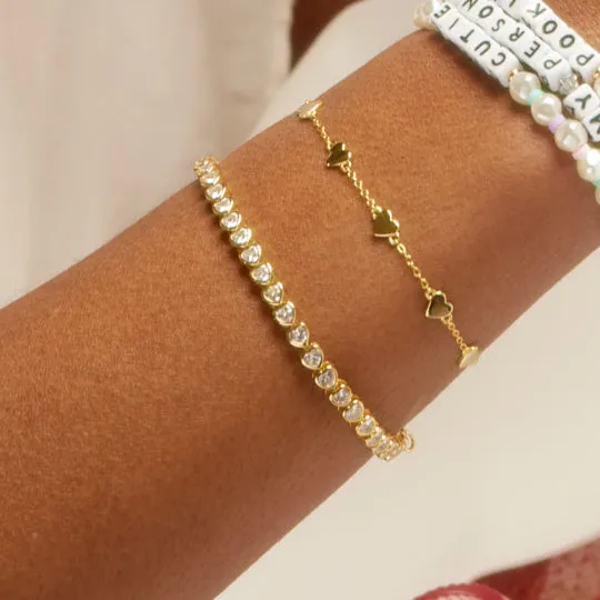 Heart Tennis Bracelet