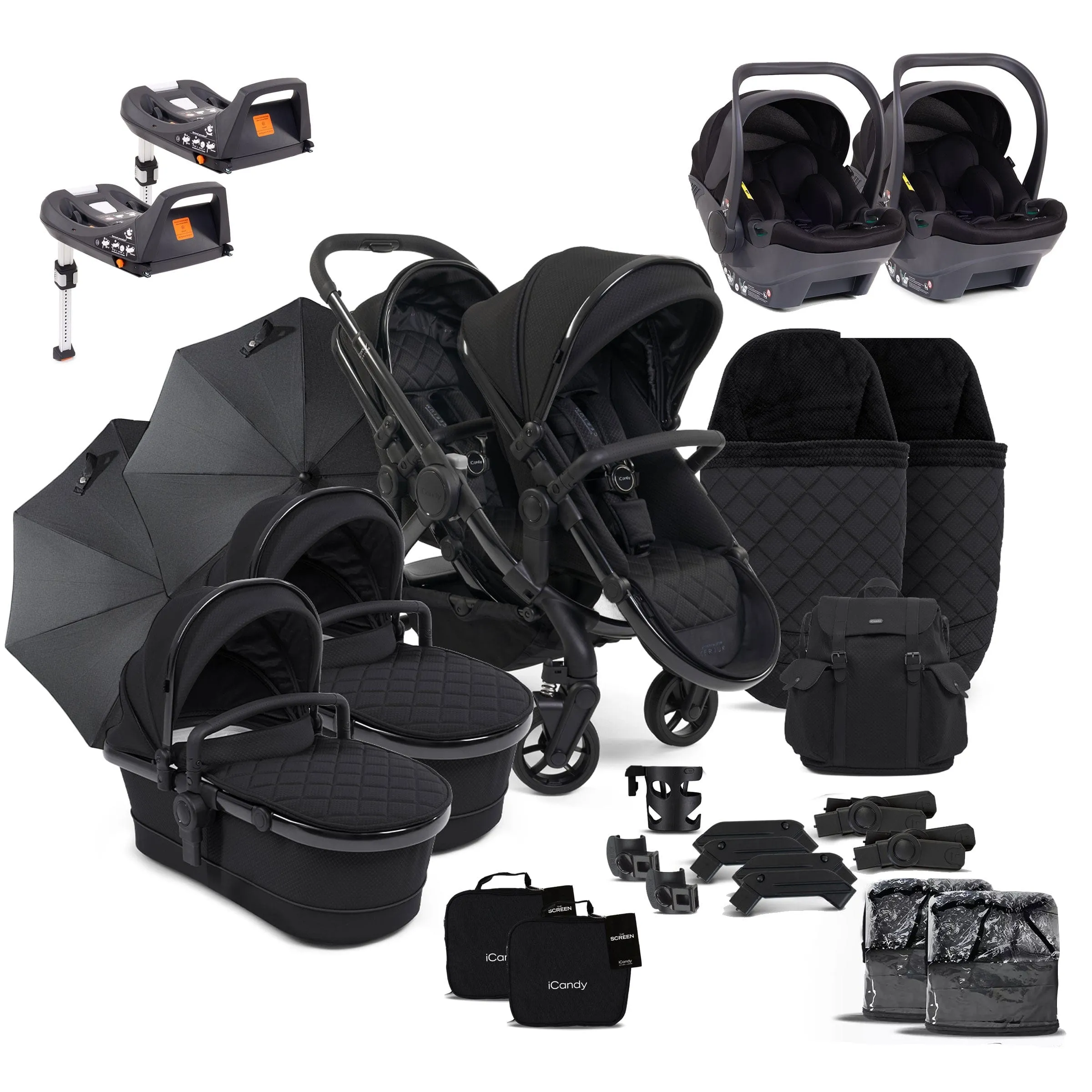 iCandy Peach 7 Cerium Twin Complete Cocoon Bundle in Black
