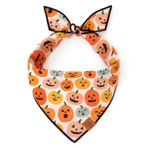 Jack-o-Lanterns Reversible Halloween Dog Bandana: Medium