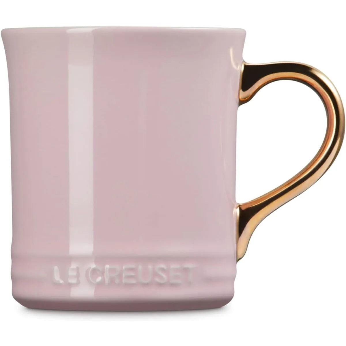 Le Creuset 14 oz.  Mug with Gold Metallic Handle - Chiffon Pink