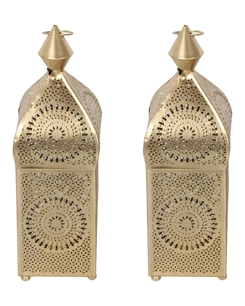 Modern Hanging Square Iron Lanterns | Set of 2