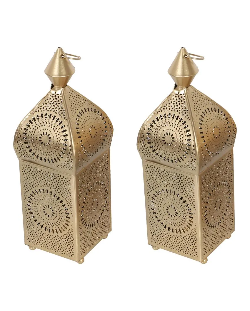 Modern Hanging Square Iron Lanterns | Set of 2