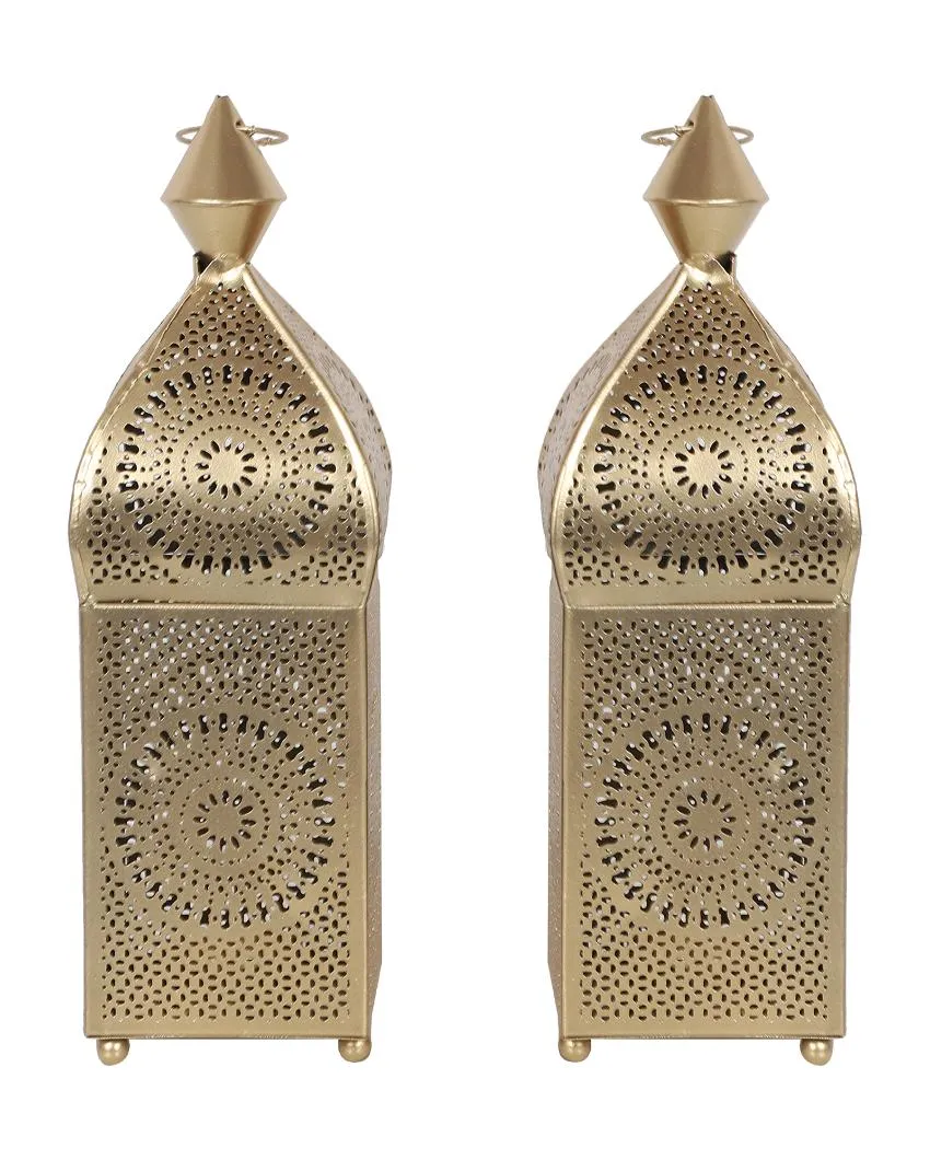Modern Hanging Square Iron Lanterns | Set of 2