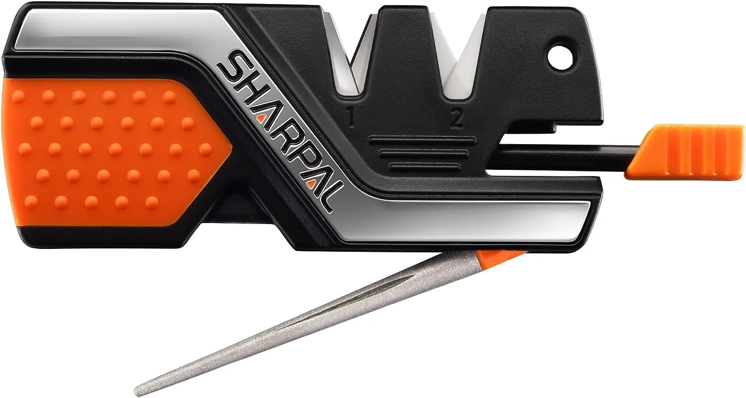Outil de survie 6 en 1 avec allume-feu Affteur pour couteaux de poche Tige dafftage diamante Aiguise et Polit tous les couteaux d'extrieur et cuisine Sifflet inclus | Fitnessterapy