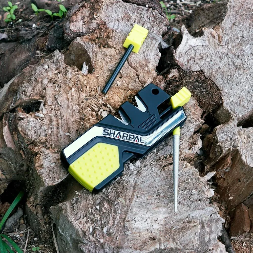 Outil de survie 6 en 1 avec allume-feu Affteur pour couteaux de poche Tige dafftage diamante Aiguise et Polit tous les couteaux d'extrieur et cuisine Sifflet inclus | Fitnessterapy