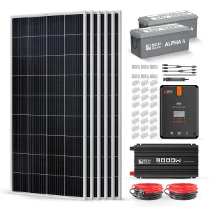Rich Solar 6 Panel Complete Solar Kit - 1200 Watt 24V