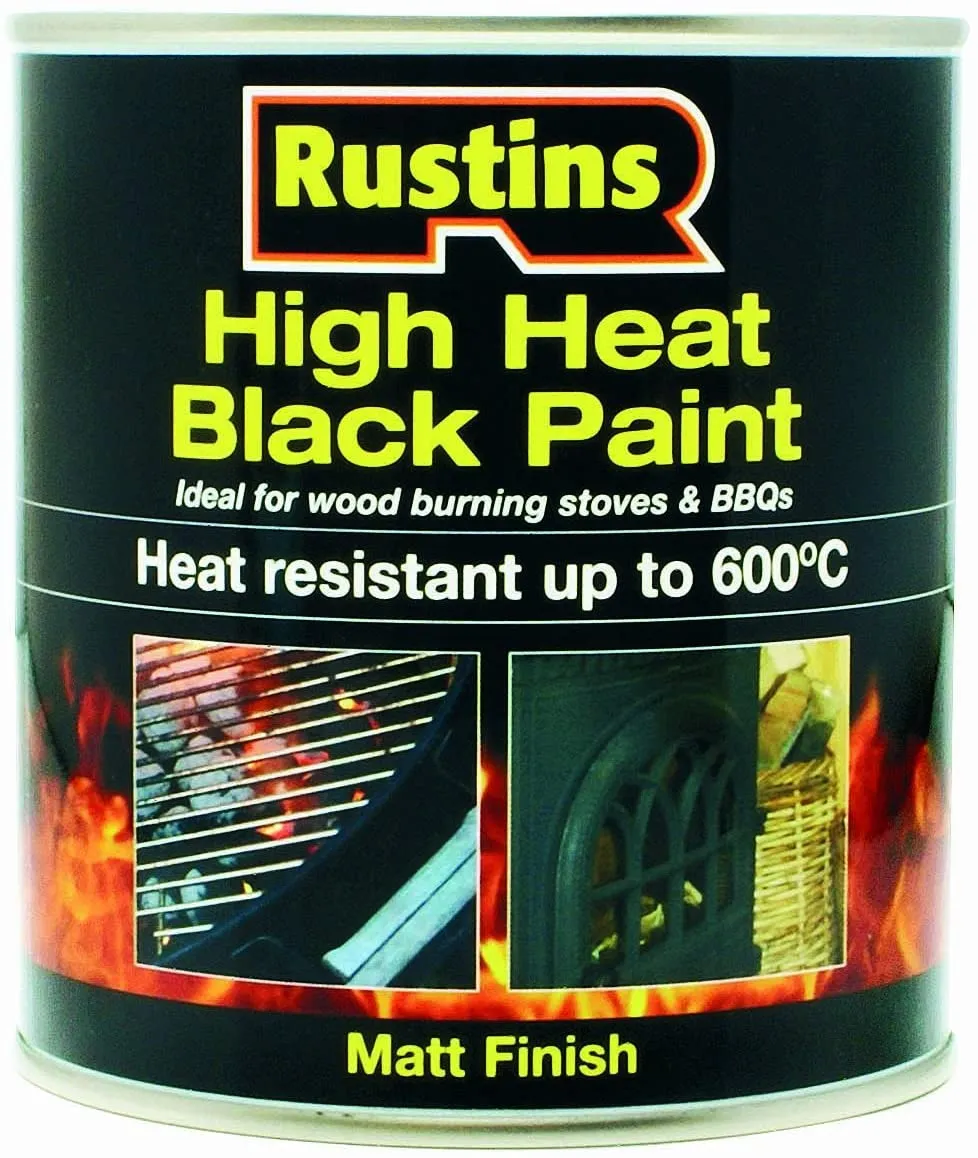Rustins High Heat Paint - Black 250ml