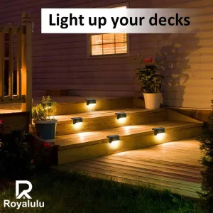 Solar Lamp Balcony Fence Lights Waterproof Path Stair Wall Lighting White Garden Landscape Step Deck Lights LED