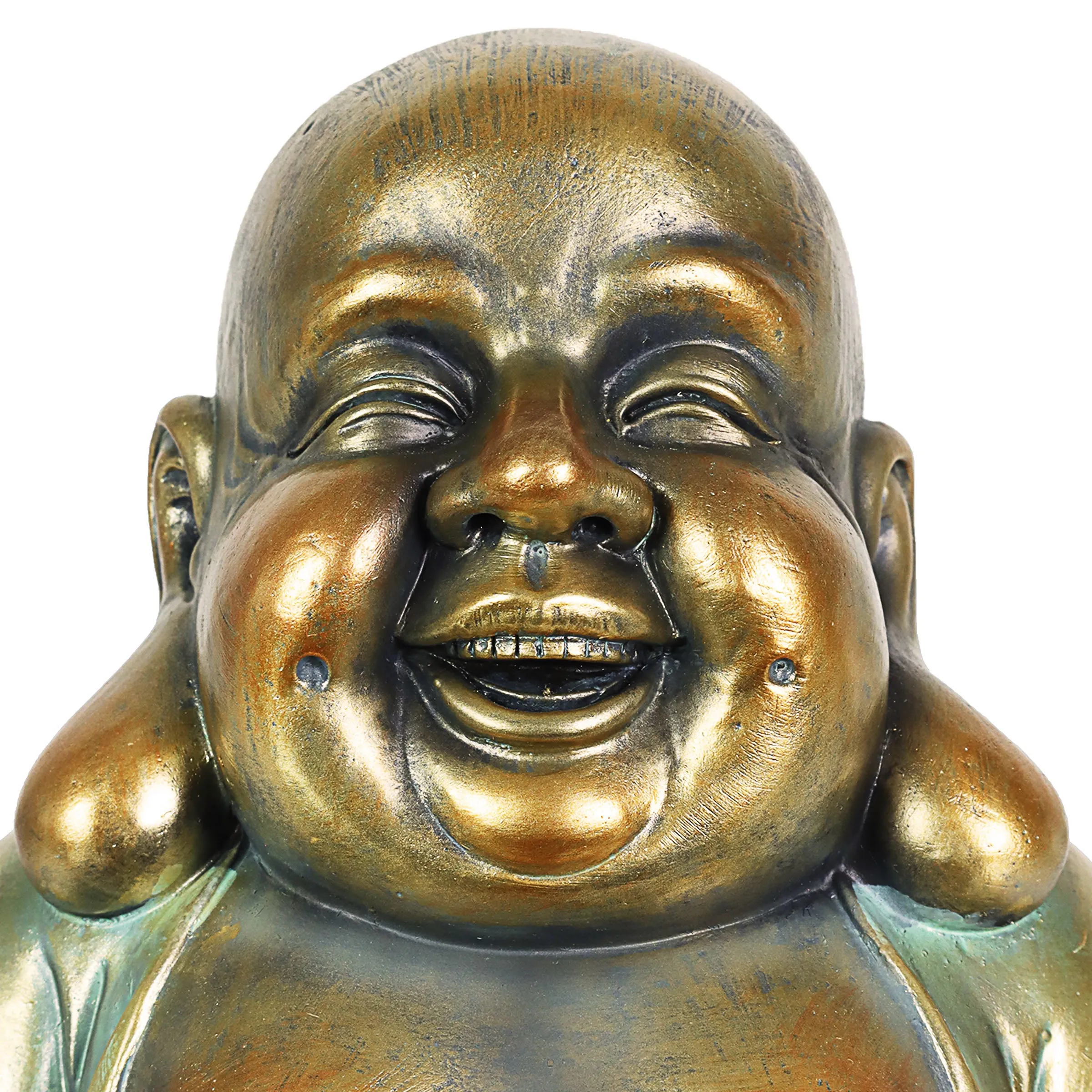 Solar Meditating Buddha in Lotus Position with Two LED Crackle Balls Statuary, 9 Inch