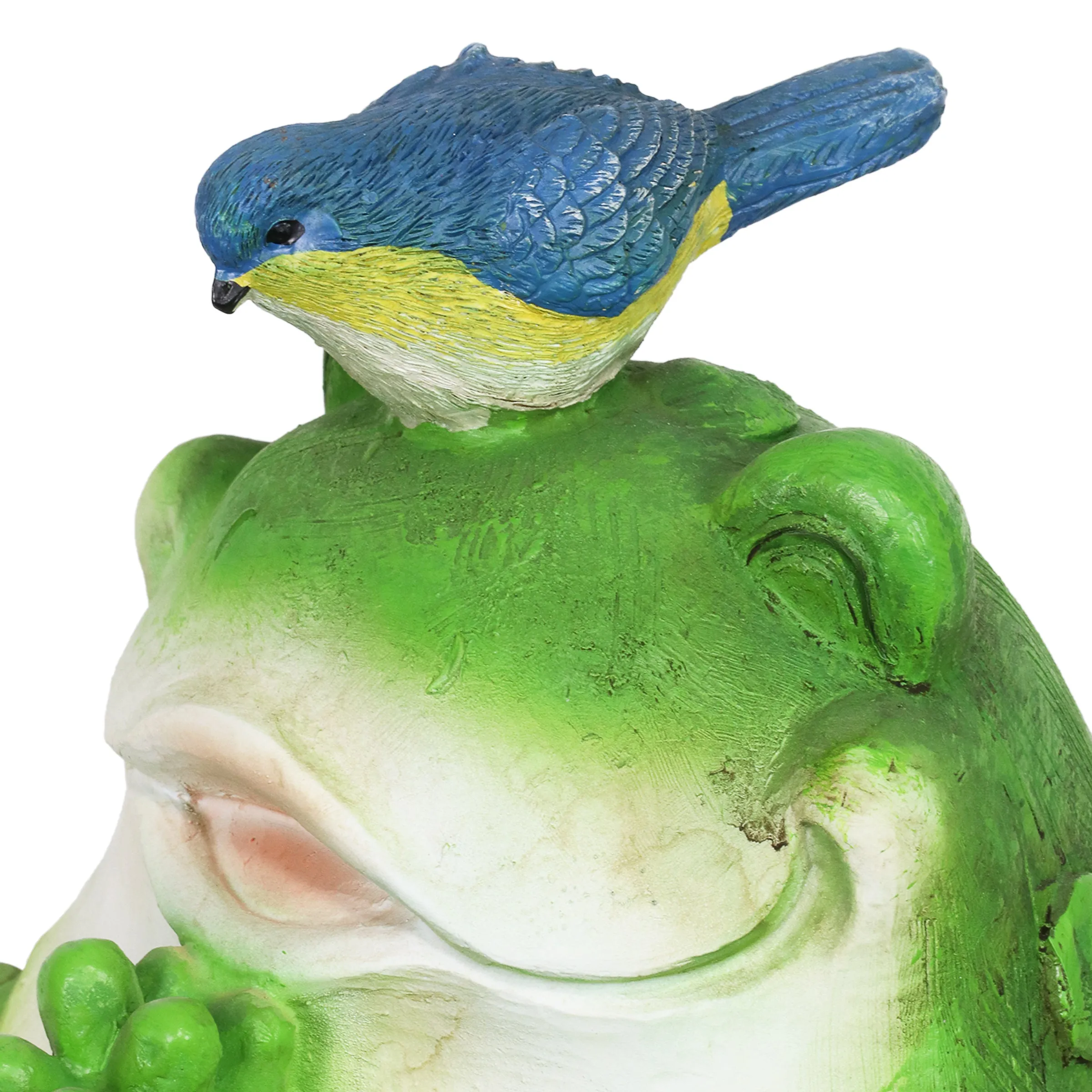 Solar Meditating Frog in Lotus Position Garden Statue, 10 Inch