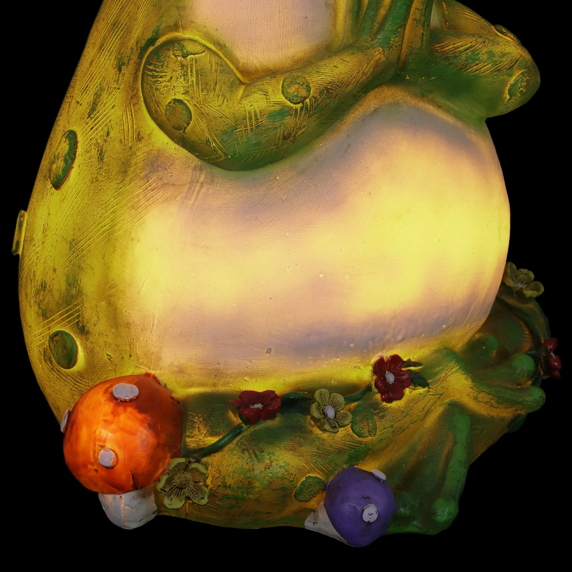 Solar Meditating Frog in Lotus Position Garden Statue, 10 Inch