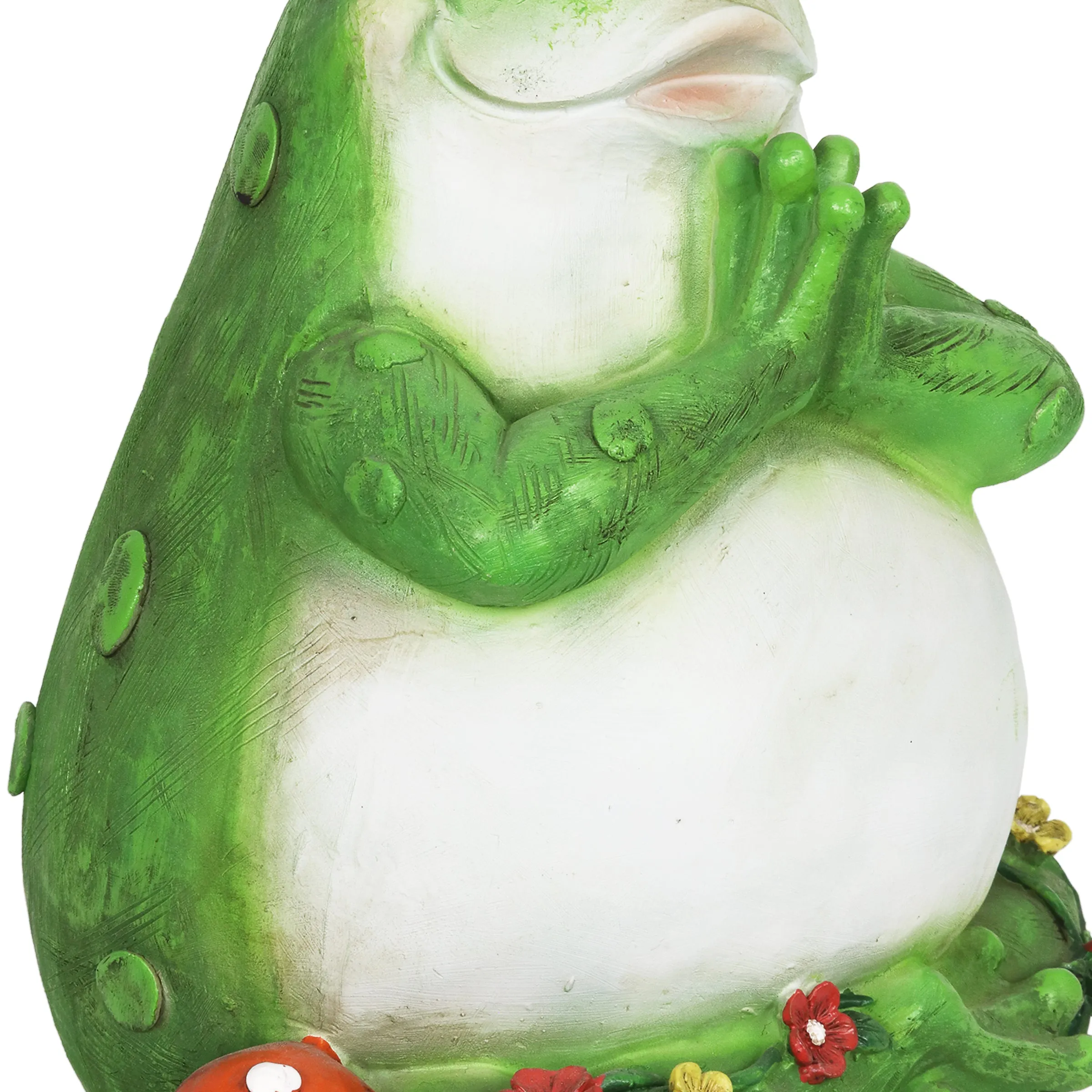 Solar Meditating Frog in Lotus Position Garden Statue, 10 Inch