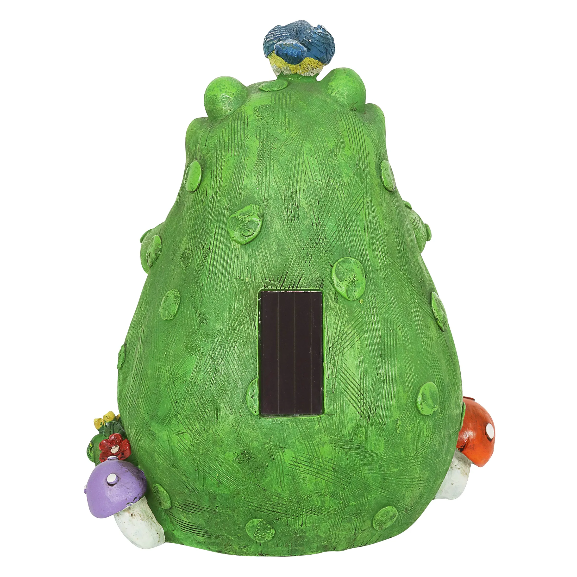 Solar Meditating Frog in Lotus Position Garden Statue, 10 Inch