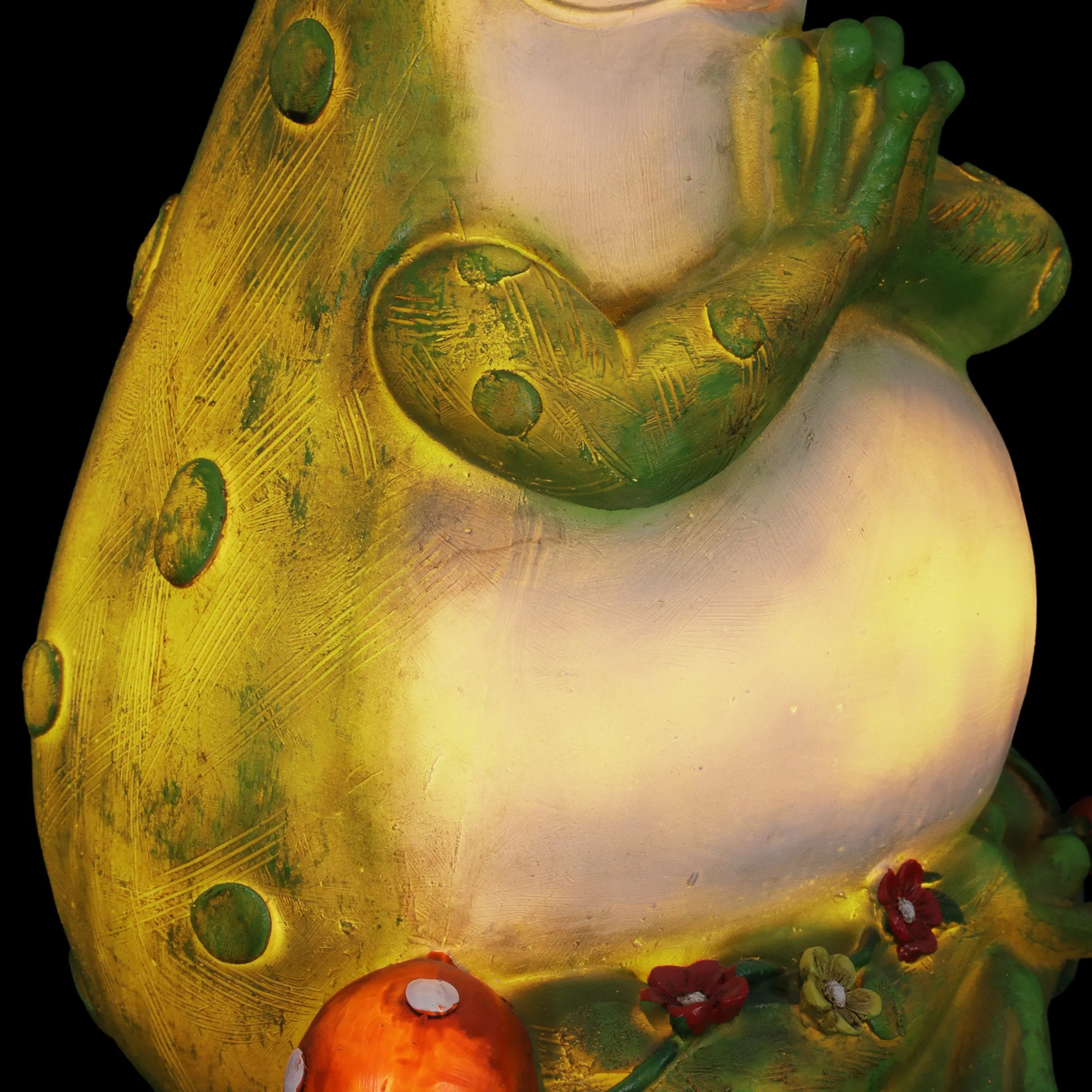 Solar Meditating Frog in Lotus Position Garden Statue, 10 Inch