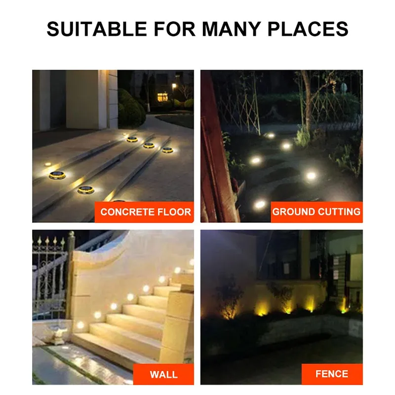 Solar Powered Flying Saucer Outdoor Lawn Light (Set of 4)