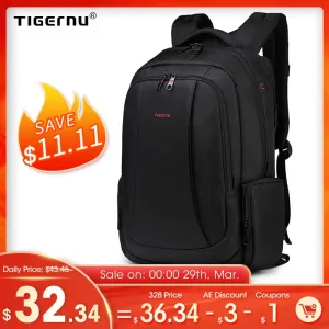 Tigernu Anti Theft Nylon 27L Men 15.6 inch Laptop Backpacks School Fashion Travel Backpacking Backpack Male Backpack For Laptop